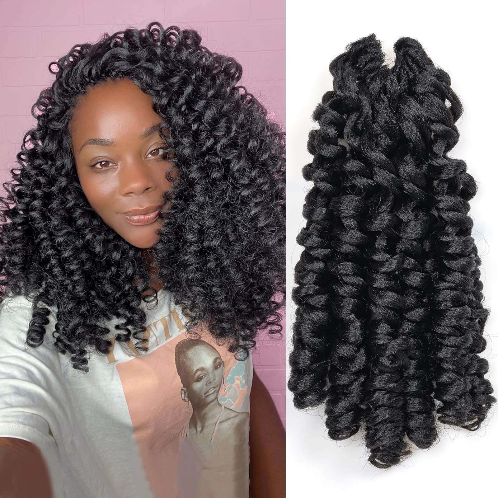Toyotress Wand Twist Crochet Hair - 30,5 cm Natural Preto Jumbo
